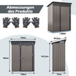 Trädgårdshus – Metall | m³ redskapsbod med pulpettak – 150 x 90,5 x 185 cm 1,5 – Ljusgrå