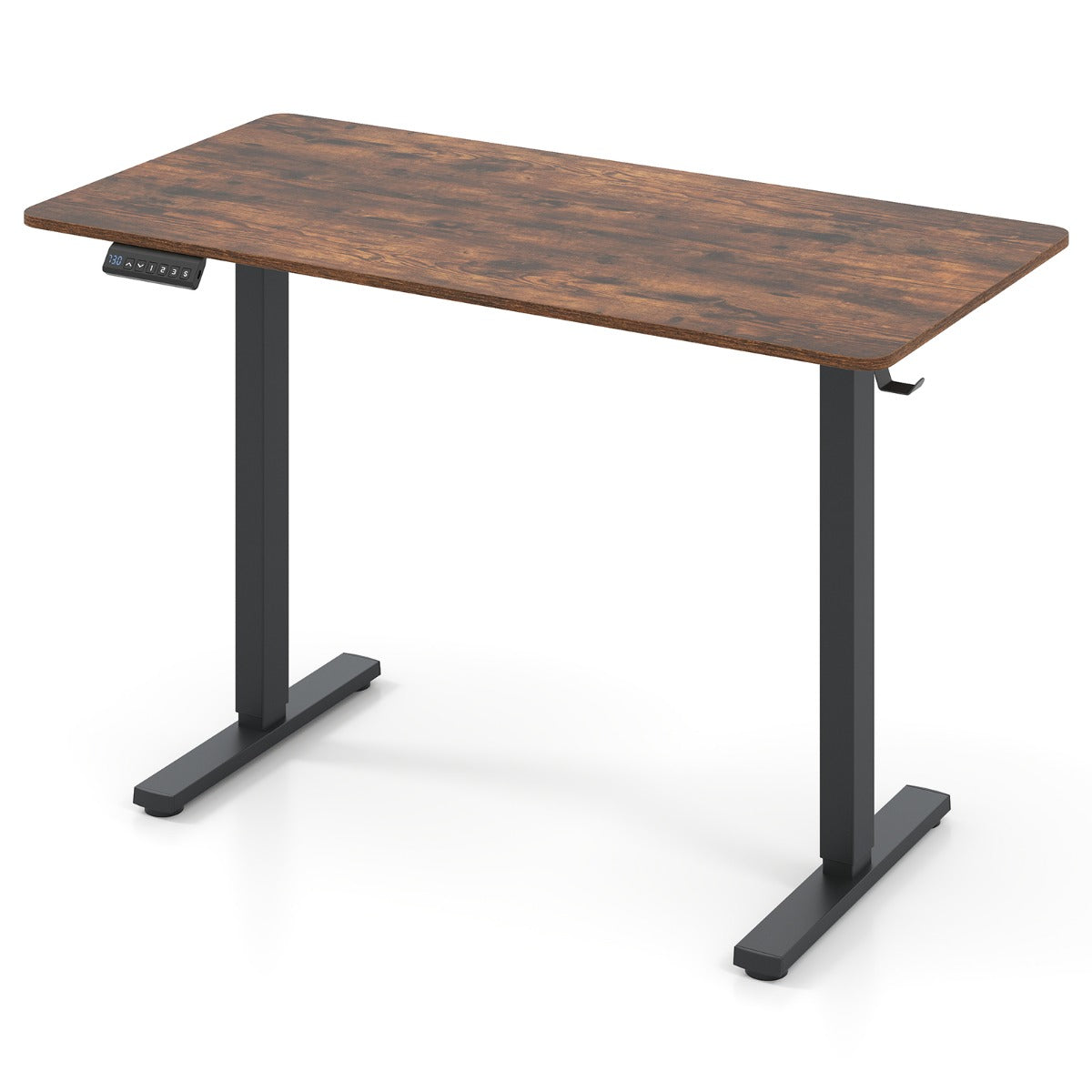 Höjjusterbart – Skrivbord med Krok Elektriskt Rustik – 120 x 60 cm – Brun