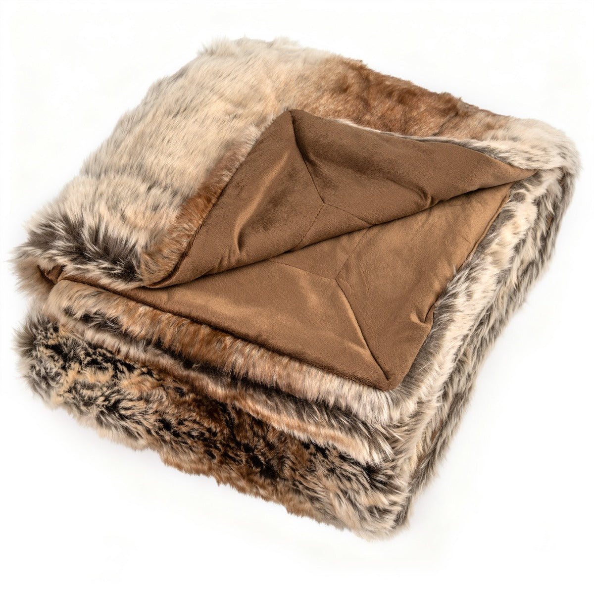 Fluffig – Konstskinn Hemfilt mjuk Plysch mysig hög kvalitet Konstmårdskinnsfilt – 153 x 203 cm – Kaffe