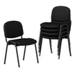 Set – med stapelbara receptionsstolar i vattenfallsits – 5 – Svart