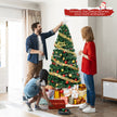 Konstgjord – julgran av glasfiber med belysning – 180 cm – Grön