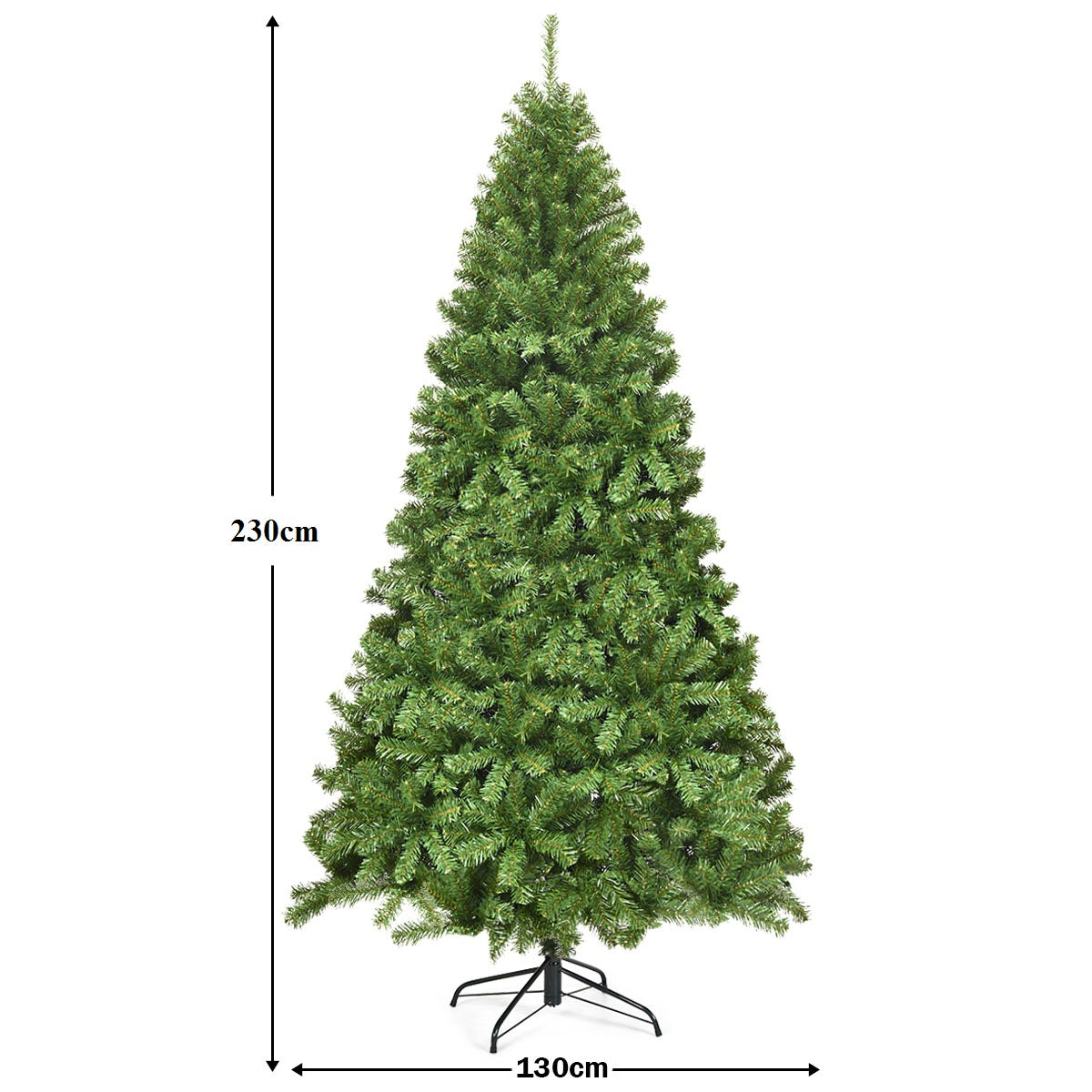 Konstgjord – julgran med metallställ julgrön – 230 cm – Grön
