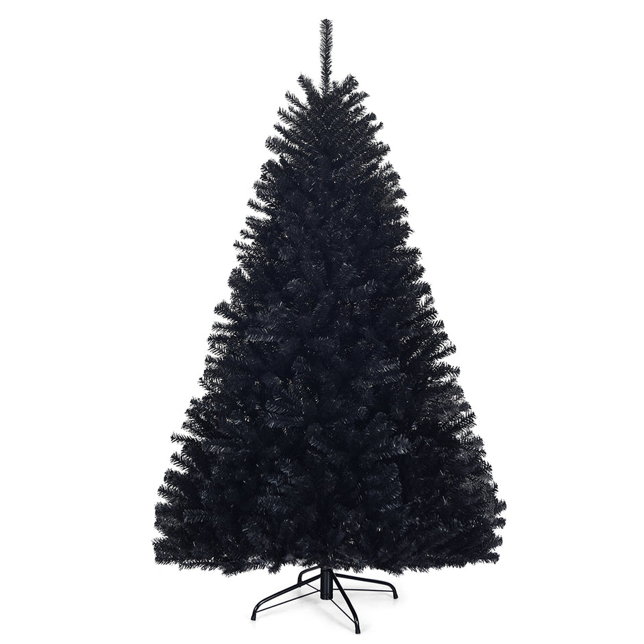Hög – konstgjord vikning Halloween julgran PVC spetsar – 180 cm – Svart