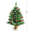 Högt – bord Julgran Realistisk med PVC grenar och bär – 60 cm – Grön