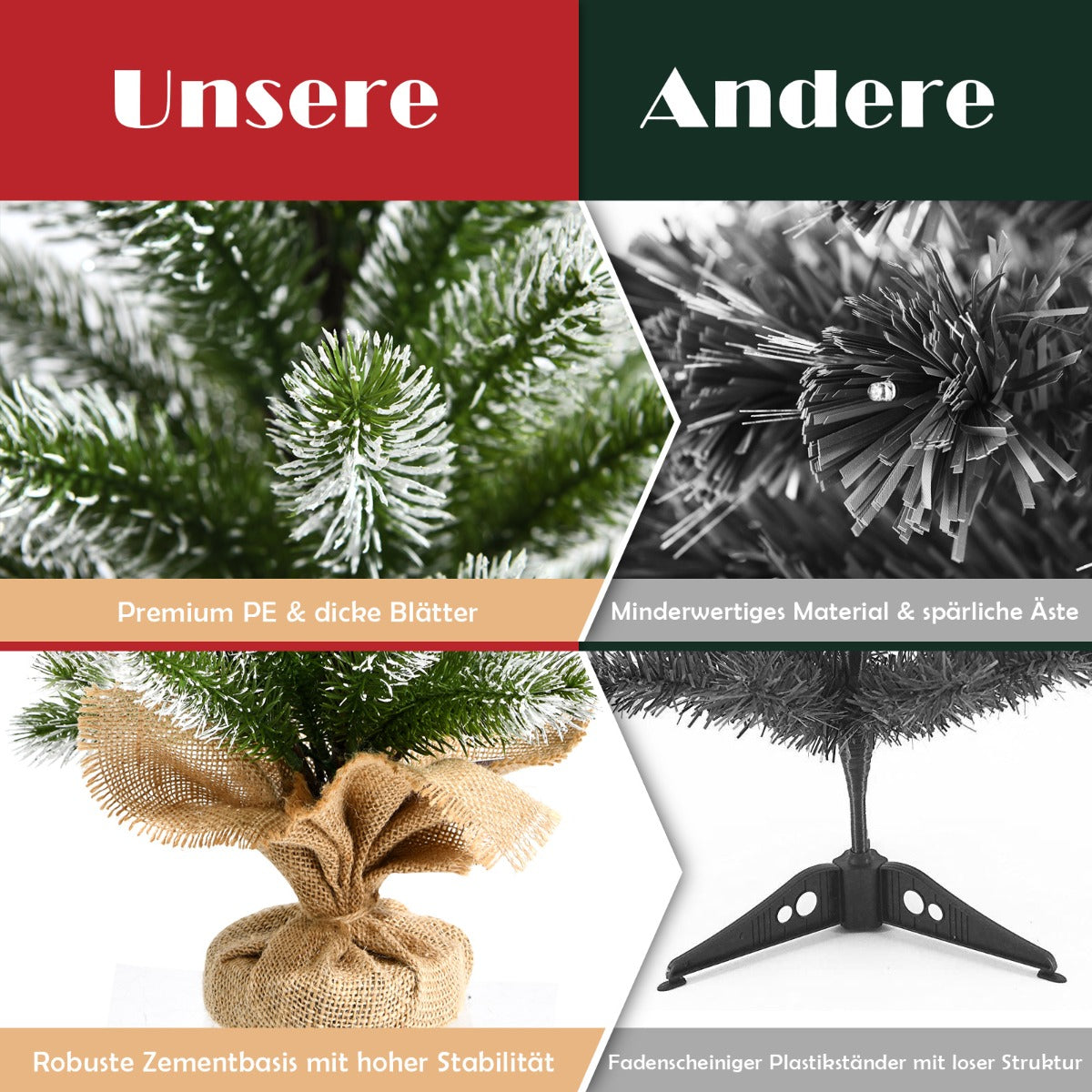 Hög – konstgjord mini julgran liten för bord + – 50 cm – Grön
