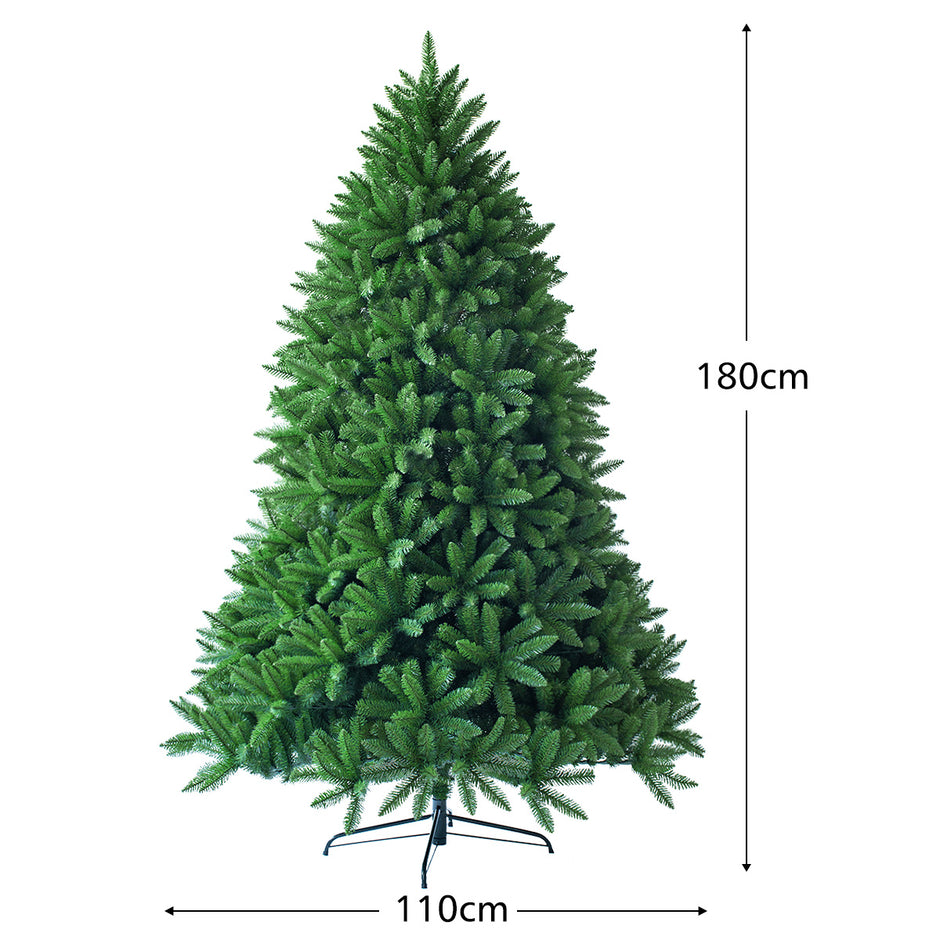 Artificiell – julgran PVC nålar trädgrön – 180 cm – Grön
