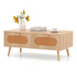 Soffbord – rotting vardagsrumsbord med lådor – 2 100 x 50 x 41 cm – Natur