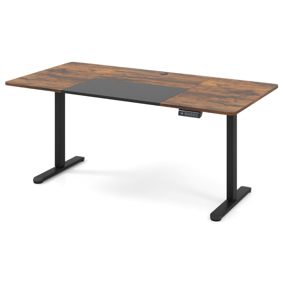 Elektriskt – ståbord höj och sänkbart skrivbord ergonomiskt sitt Brunt – 140 x 70 cm – Brun