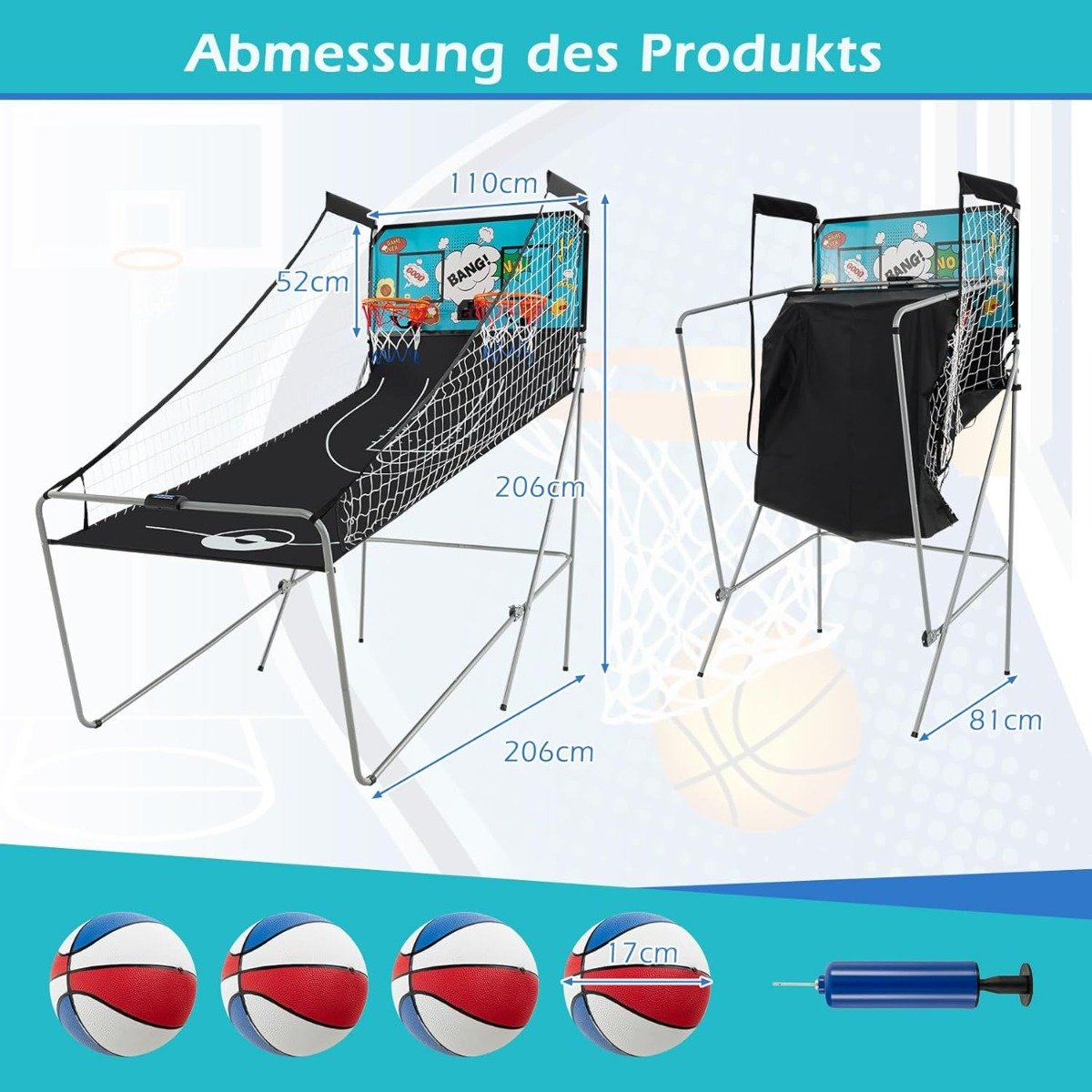 i – Basketautomat Fällbar Elektrisk Basketställning Skjutmaskin – 8 1 – Grön
