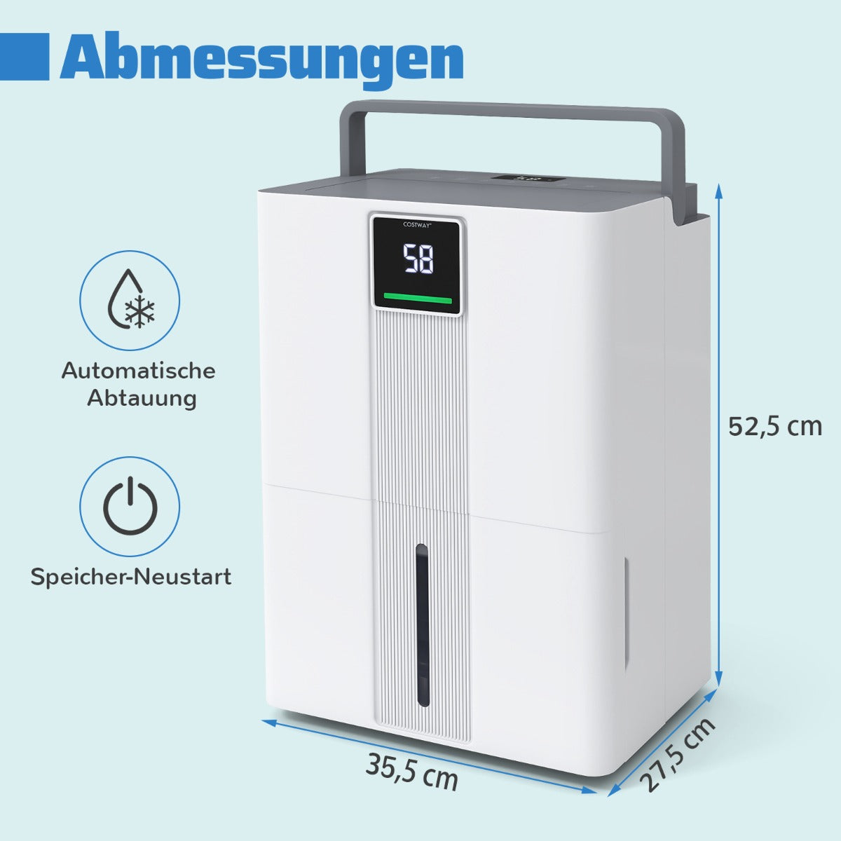L/dag – avfuktare för hemmet Energisparande med lägen – 35 3 – Vit