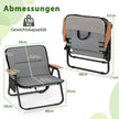 pack – Fällbara Campingstolar med Avtagbart Kudd och Sidoficka Fällstol – 2 – Grå