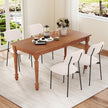Modert – Matsalsstol Set del Köksstol från Linneväv med Metallben Sitt – 4 – Beige