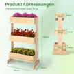 Vertikalt – trädgårdsland med våningar blomlådor planteringskärl trädgårdsbädd av granträ – 3 3 69 x 39 x 109 cm – Natur