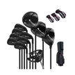 Del – Golfklubba Set för Högerhänt med Golfväska Caddy Bag – 11 – Svart