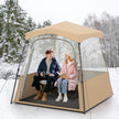 Genomskinligt – pop up sporttält, transparent campingtält, utomhus allvädersskydd med bärväska, – 160 x 160 x 176 cm – Brun