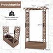 Höjdodling – med spaljé och hängande tak, planteringslåda stöd – 110 x 44 x 182 cm – Brun