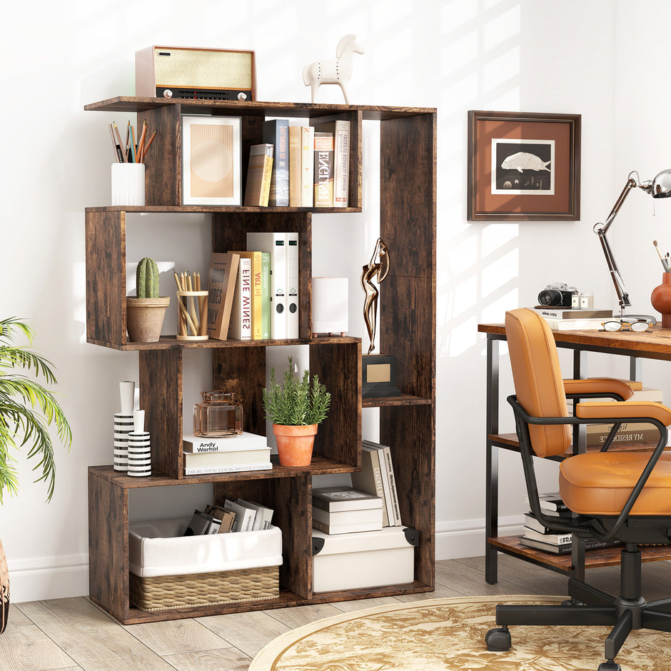 Öppen – geometrisk bokhylla kubers stor med tippskydd golvorganisatör displayhylla café – 6 – Kaffe