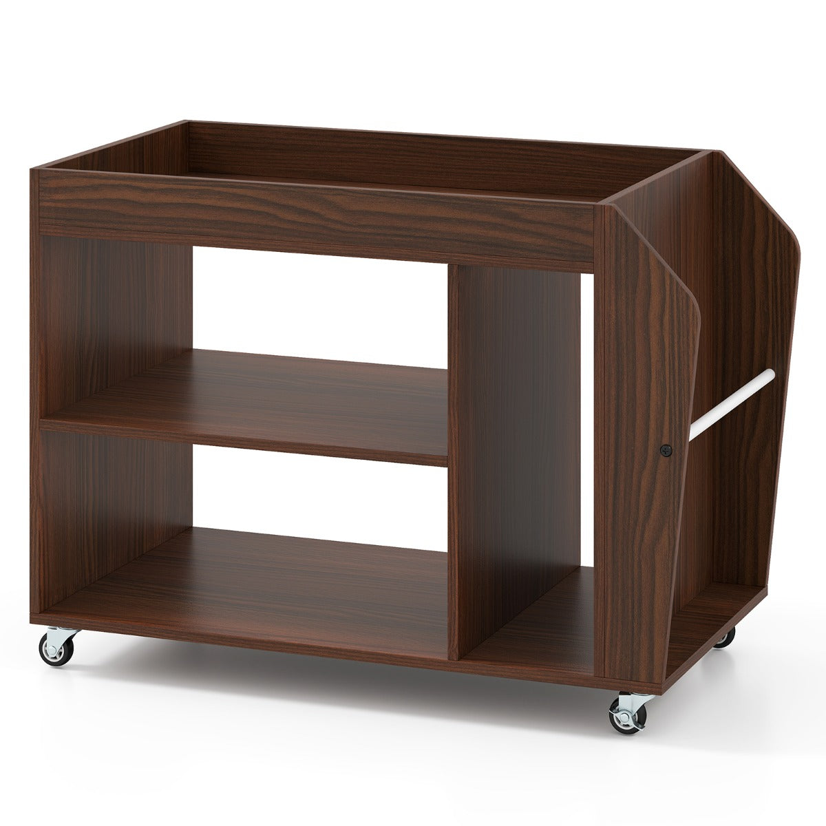 nivåer – sidobord med hjul nattduksbord nattbord rullande soffbord – 3 – Brun