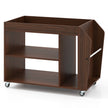 nivåer – sidobord med hjul nattduksbord nattbord rullande soffbord – 3 – Brun