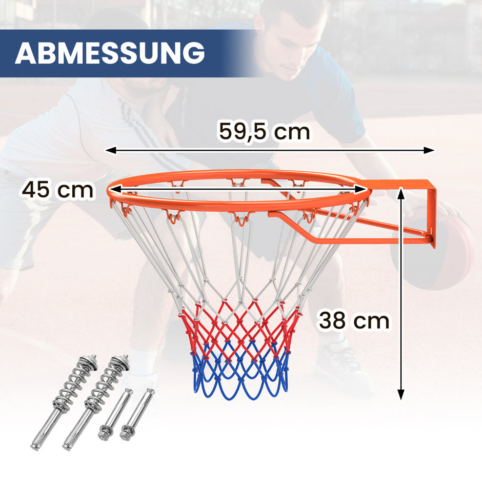 Inomhusbasketkorg – med ring och nät Mini för – Ø 45 cm – Orange