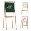 i – Barn Tafel med Magnetisk Tavelkritt och Whiteboard Papperroll Höjdjusterbar – 3 1 – Natur