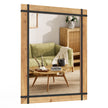 Dekorativ – hängande väggspegel Väggmonterad Farmhouse Style Naturlig – 77 x 99,5 cm – Natur
