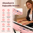 tangenter – hopfällbart pianoklaviatur fullskaligt elektroniskt keyboard med MIDI och Split funktion – 61 – Rosa