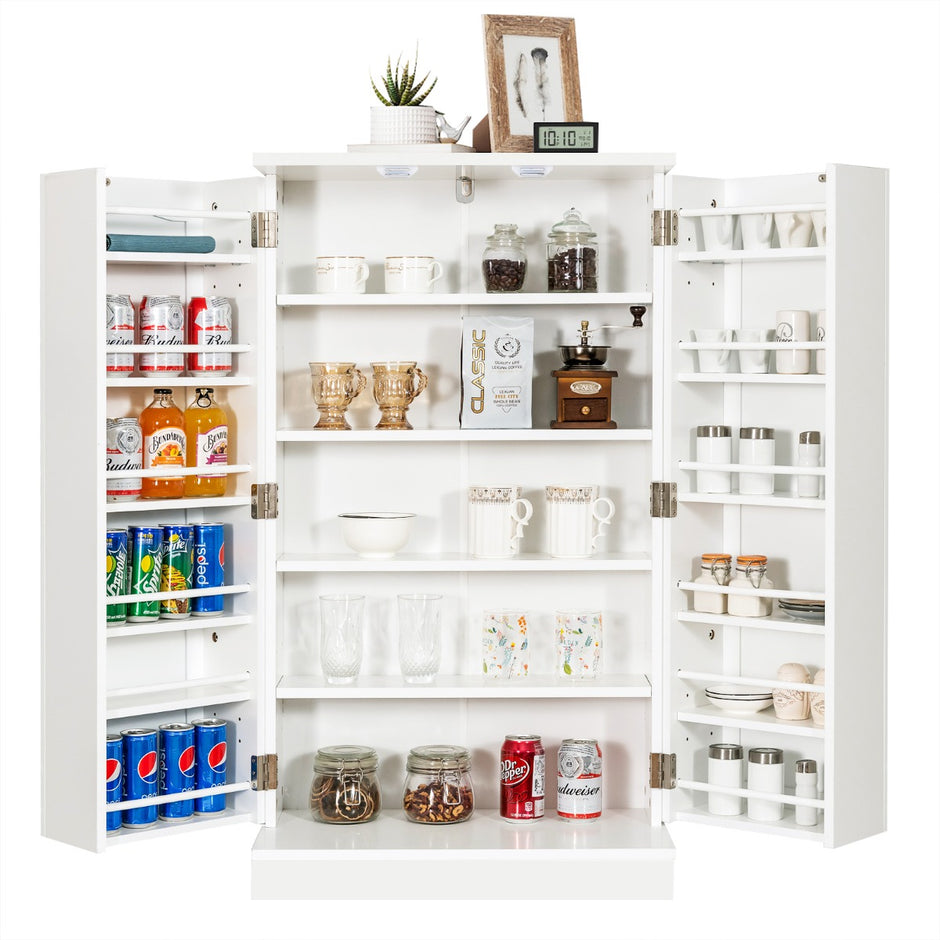 Dubbeldörrsförvaringsskåp – med justerbara hyllplan – 6 59 x 30,5 x 103,5 cm – Vit