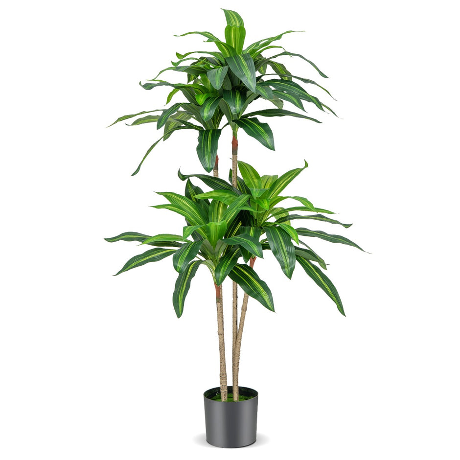 Konstgjord – växt Dracena med kruka och blad träd Palmgrön – 92 140 cm – Grön