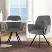 Set – med snurrstolar av sammet, 360° vridbara matsalsstolar metallben, – 2 , 63 x 59 x 87 cm – Grå