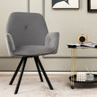 Set – med snurrstolar av sammet, 360° vridbara matsalsstolar metallben, – 2 , 63 x 59 x 87 cm – Grå