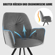 Set – med snurrstolar av sammet, 360° vridbara matsalsstolar metallben, – 2 , 63 x 59 x 87 cm – Grå