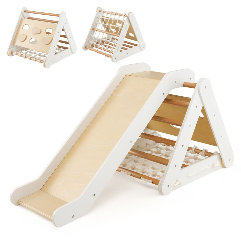 Klätterleksak – för småbarn Triangulär i klätterställning med ramp – 4 1 62,5 x 64 x 57,5 cm – Trä