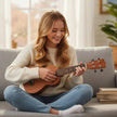 Tum – Ukulele Mahogny Trä Set med Bärväska Plektrum justerbar Rem – 21 – Natur