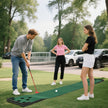 Golfputtningsmatta – med justerbara putters och bollar hålskydd Bärbar golfmatta – 2 6 12 332 cm – Grön