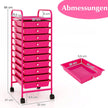 Rullvagn – Bad Rullcontainer Sido med lådor – 10 33 x 37 x 86 cm – Hot Pink
