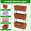 stycken – blomlådor med dräneringssystem, planteringslådor, vertikalt högbädd, planteringskärl, bruna – 6 – Brun