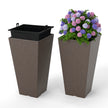 stycken – planteringskärl med innerkruka Väderbeständiga blomkrukor dräneringshål – 2 – Brun