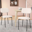 Modert – Matsalsstol Set del Köksstol från Linneväv med Metallben Sitt – 4 – Beige