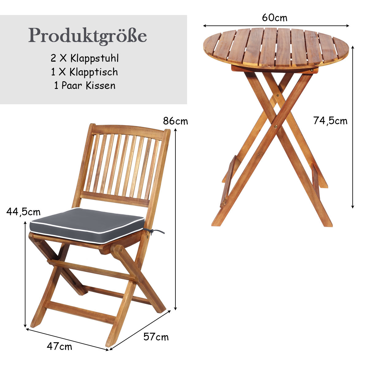 delat – balkongmöbelset med runt bord och stolar kuddar ergonomisk sittgrupp – 3 2 2 – Grå