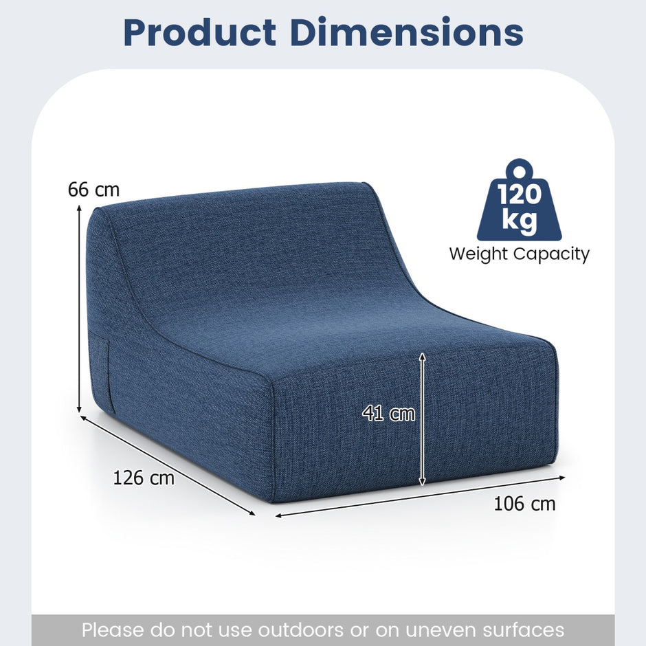 Uppblåsbar – lounge fåtölj ergonomisk lat soffa med avtagbar överdrag – Blå