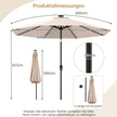 Solsäng – med LED solbelysning belysningslägen Trädgårdsparaply vev – 300 cm 9 – Beige