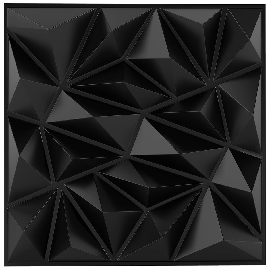 stycken – 3D väggpaneler diamant väggbeklädnad väggdekoration 5m² – 20 50 x 50 cm – Svart