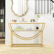 Smalt – konsolbord med marmorplatta nivåer soffbord entrébord – 2 120 x 30 x 80,5 cm – Vit