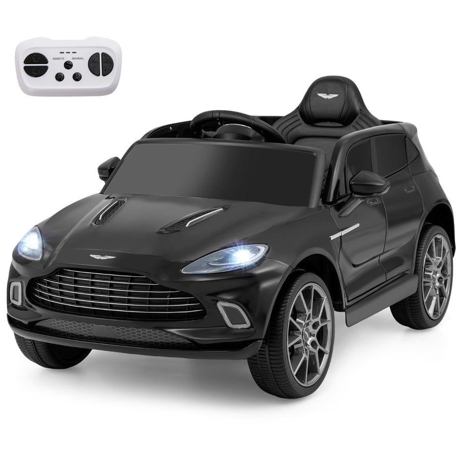 Elektrisk – barnbil Aston Martin licensierat elfordon med tuta musik och LED lampor – Svart