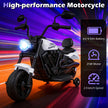 6V – elektrisk barnmotorcykel Chopper med musik strålkastare fotpedal och stödhjul – 2 – Vit