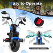 6V – Kinder Motorrad Chopper med musik, strålkastare, fotpedal och stödhjul – 2 – Marinblå