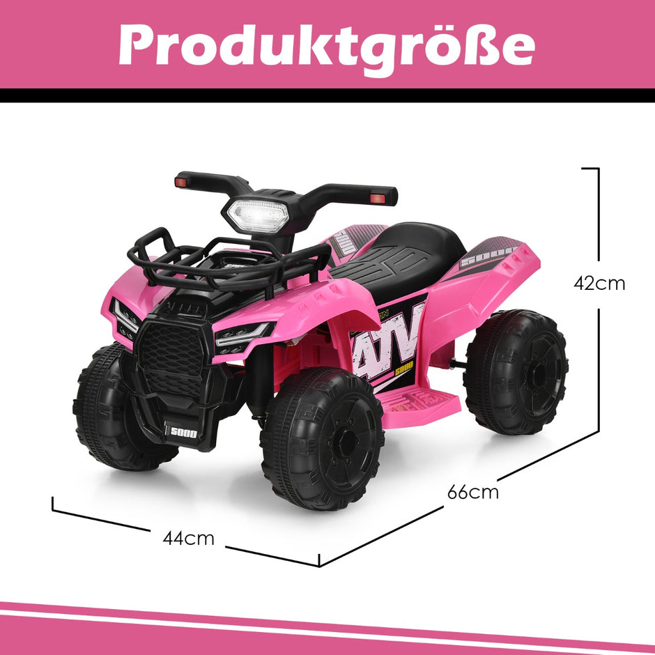 Elektrisk – fyrhjuling för barn med förvaringsutrymme Mini musik + – 44 x 66 x 42 cm – Rosa och svart