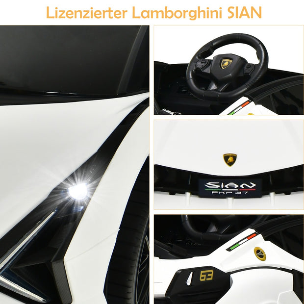 12V – Lamborghini barnbil med 2,4G fjärrkontroll 3-5km/h MP3 – Vit