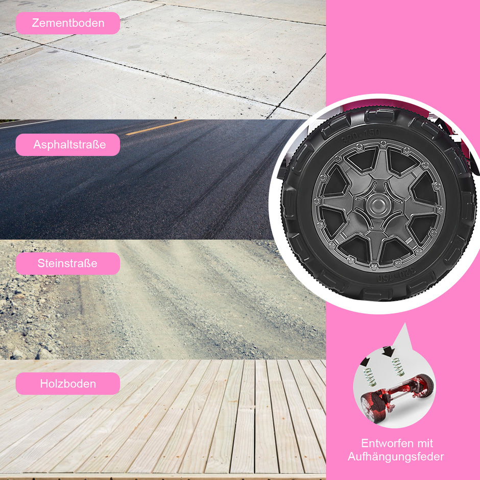sits – batteridrivet elfordon Barnfordon – 2 123 x 80 x 80 cm – Rosa